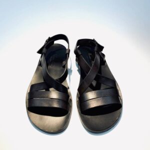 Fratino sandal for men in black crafted leather