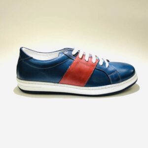 Men's low sneakers in blue rubber sole made in Italy