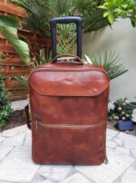 Handmade leather trolley made in Italy