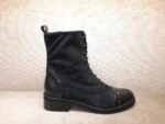 Amphibian black leather with nubuck studs handcrafted made in Italy