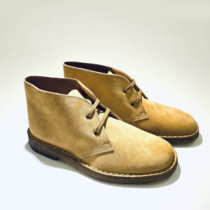 Desert boots for men and women ocher colored ecological para leather handmade