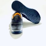 Sneakers bassa uomo pelle grigia fondo gomma made in italy