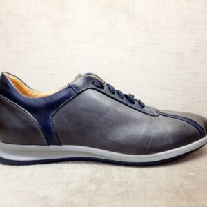 Men's gray handmade leather sneakers